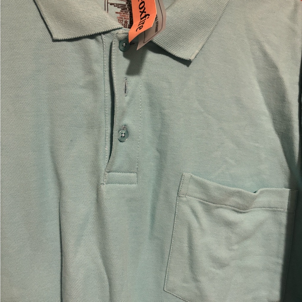 FOX FIRE Men’s Teal Blue Short Sleeve Collared Polo Shirt Size XL - Picture 2 of 5
